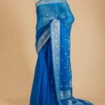 Banarasi Khaddi Georgette Rupa Khadwa Buti Saree | Royal Blue