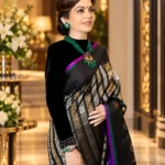 Nita Ambani Inspired Black Pure Katan Silk Banarasi Saree | Black